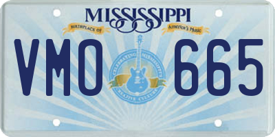 MS license plate VMO665