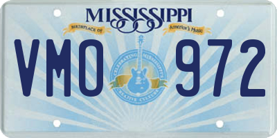 MS license plate VMO972