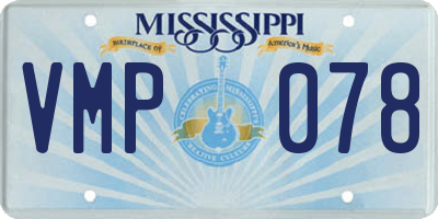 MS license plate VMP078