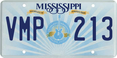 MS license plate VMP213
