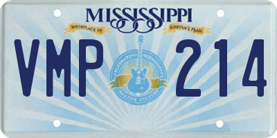 MS license plate VMP214