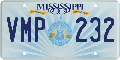 MS license plate VMP232