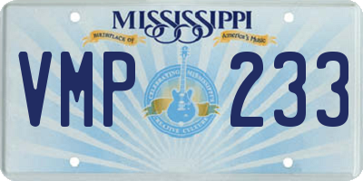 MS license plate VMP233