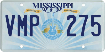 MS license plate VMP275