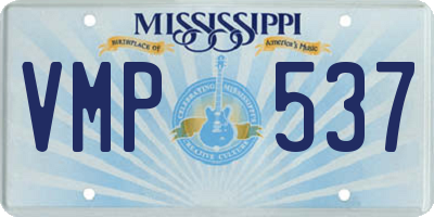 MS license plate VMP537