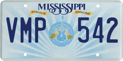 MS license plate VMP542