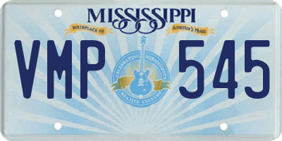 MS license plate VMP545