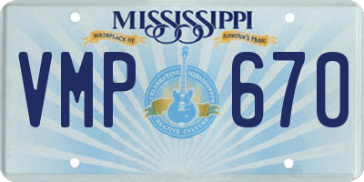 MS license plate VMP670