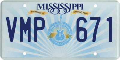 MS license plate VMP671