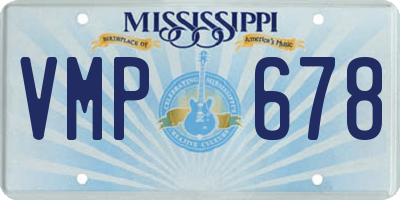 MS license plate VMP678