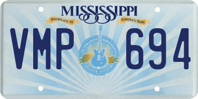 MS license plate VMP694