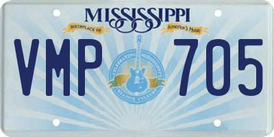 MS license plate VMP705