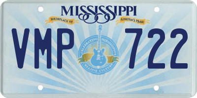 MS license plate VMP722