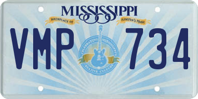 MS license plate VMP734