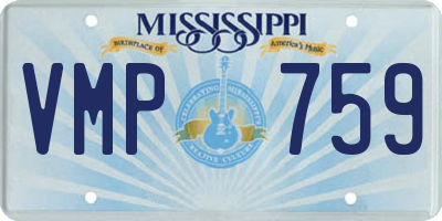 MS license plate VMP759