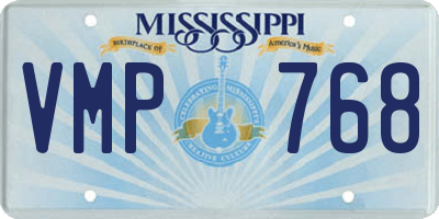 MS license plate VMP768