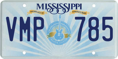 MS license plate VMP785