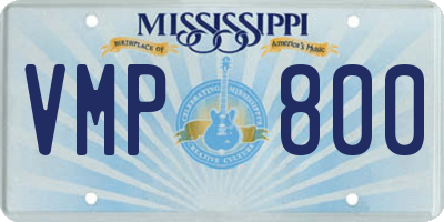 MS license plate VMP800