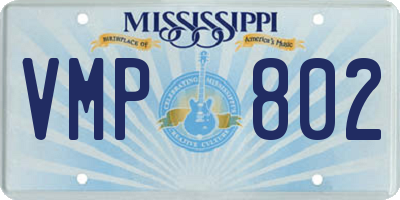 MS license plate VMP802