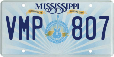 MS license plate VMP807