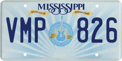 MS license plate VMP826