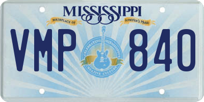 MS license plate VMP840