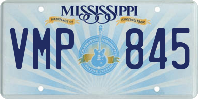 MS license plate VMP845