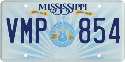 MS license plate VMP854