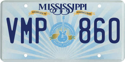 MS license plate VMP860