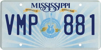 MS license plate VMP881