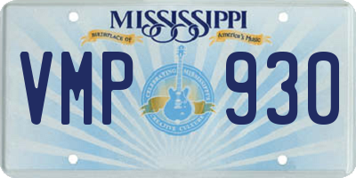 MS license plate VMP930