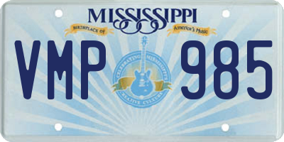 MS license plate VMP985