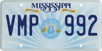 MS license plate VMP992