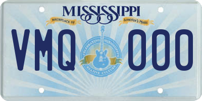 MS license plate VMQ000