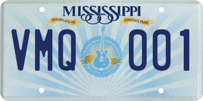 MS license plate VMQ001