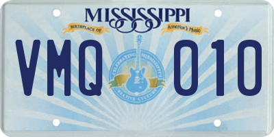 MS license plate VMQ010
