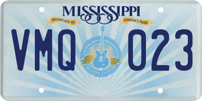 MS license plate VMQ023