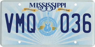 MS license plate VMQ036