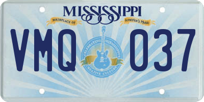 MS license plate VMQ037