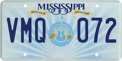 MS license plate VMQ072