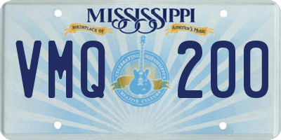 MS license plate VMQ200
