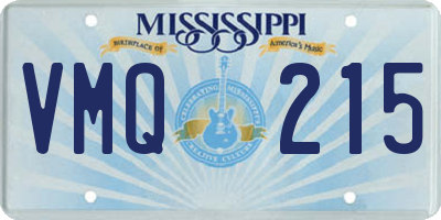 MS license plate VMQ215