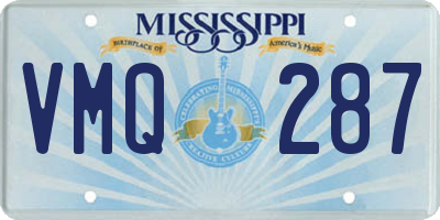 MS license plate VMQ287