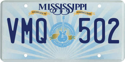 MS license plate VMQ502