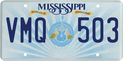 MS license plate VMQ503