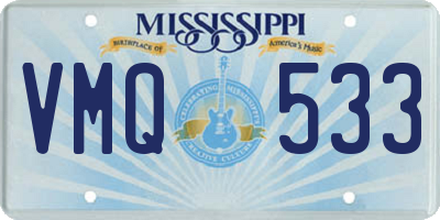MS license plate VMQ533