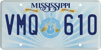 MS license plate VMQ610