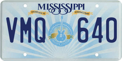 MS license plate VMQ640