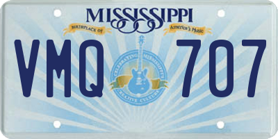 MS license plate VMQ707