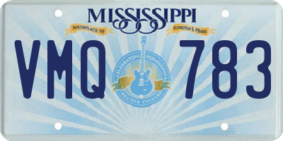 MS license plate VMQ783